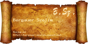 Bergauer Szelim névjegykártya